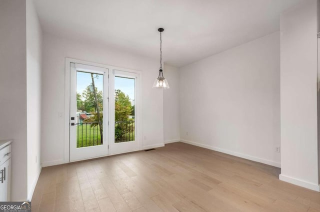 interior space featuring light hardwood / wood-style flooring