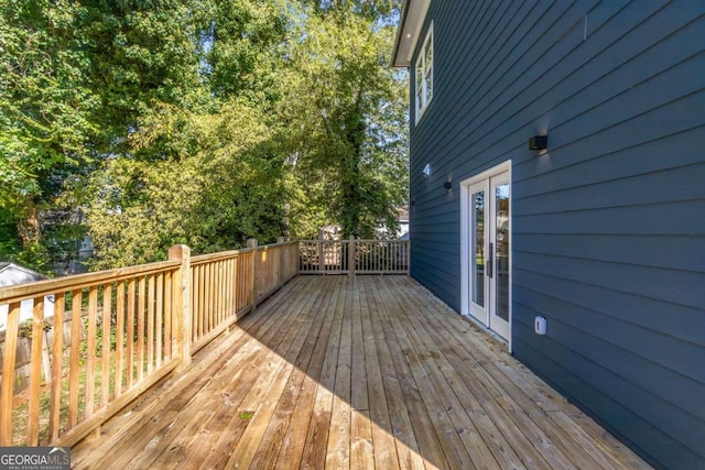 deck featuring french doors
