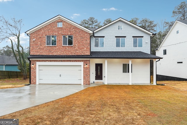 397 S Gordon Rd SW, Mableton, GA 30126 - view of front facade featuring a garage, concrete driveway, and brick siding