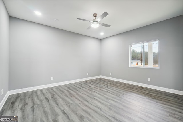 397 S Gordon Rd SW, Mableton, GA 30126 - unfurnished room featuring ceiling fan, wood finished floors, baseboards, and recessed lighting
