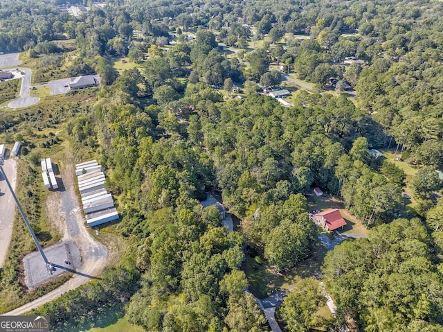 aerial view with a forest view