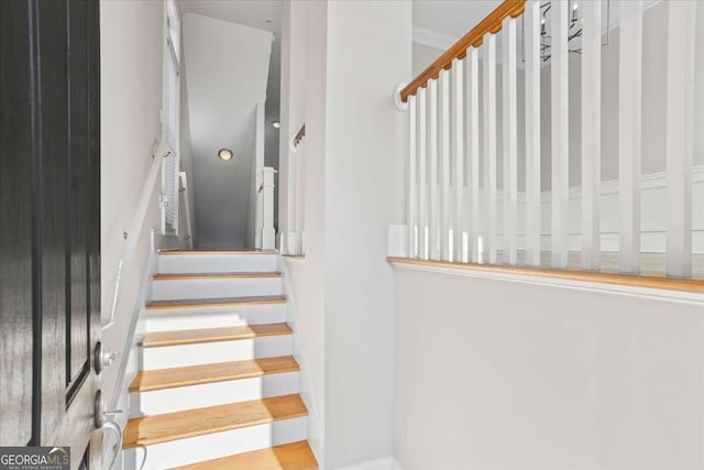 stairway with ornamental molding