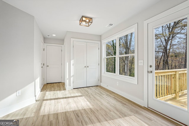 interior space featuring light hardwood / wood-style flooring