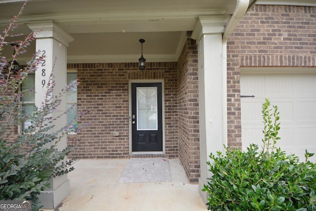 entrance to property with a garage