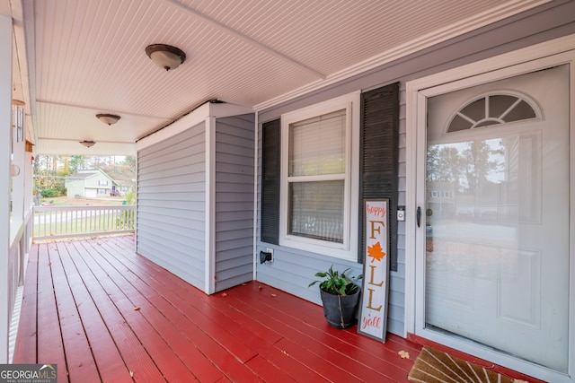 deck with covered porch