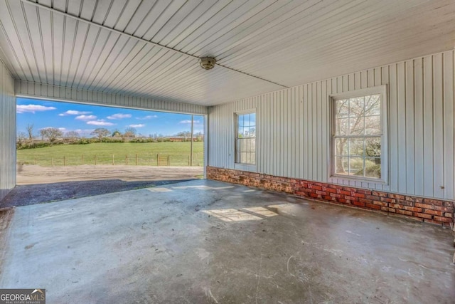 view of patio with a rural view