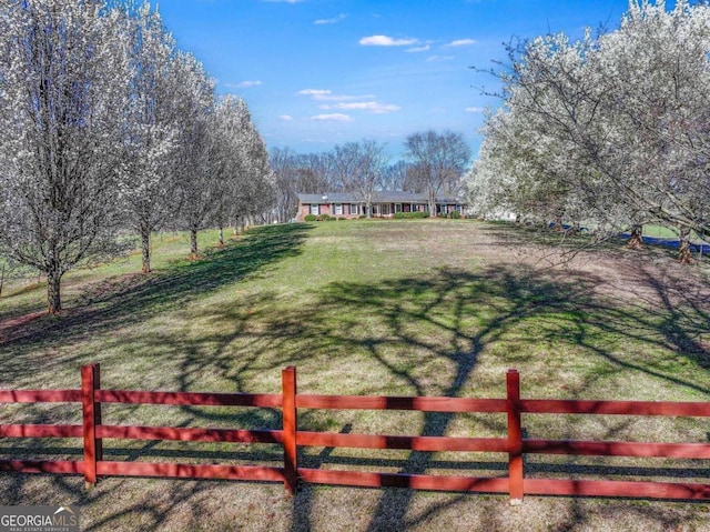 view of yard featuring a rural view