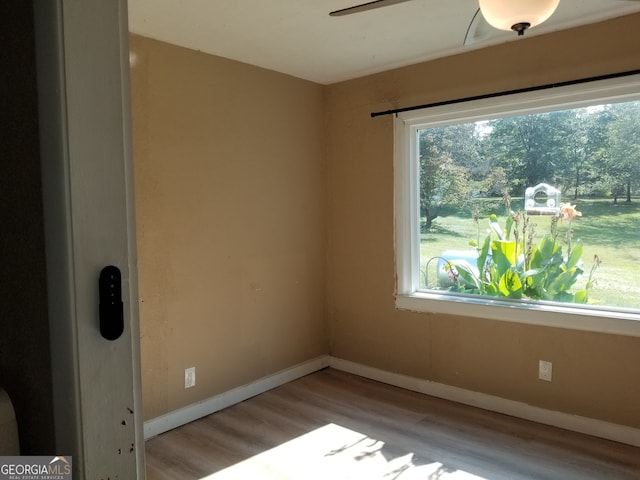 empty room featuring light hardwood / wood-style floors