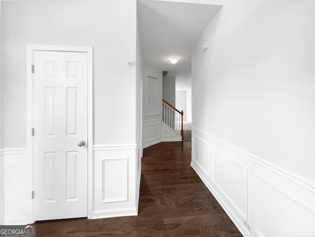 hall featuring dark hardwood / wood-style flooring