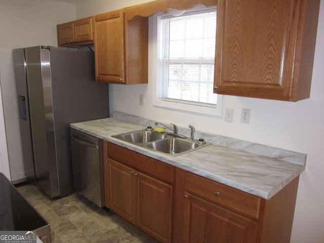 kitchen with stainless steel appliances and sink