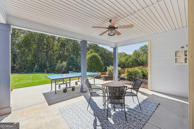 view of patio / terrace with ceiling fan