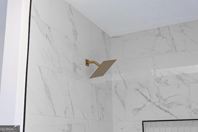 interior details featuring tiled shower