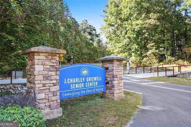 view of community sign