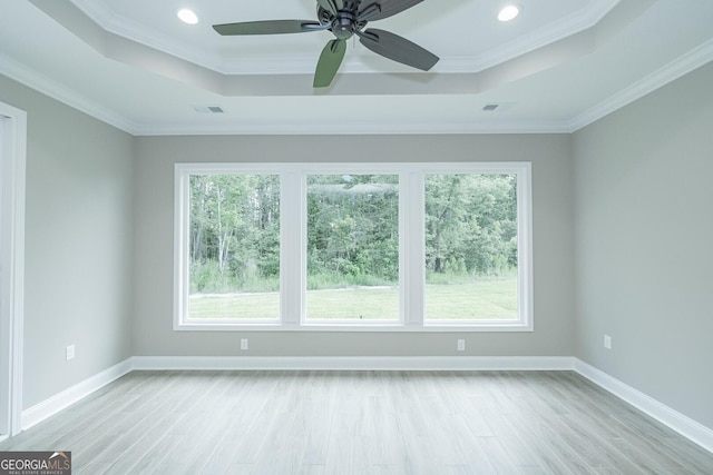 245 Ryan Nicholas Dr, Kingsland, GA 31548 - empty room featuring plenty of natural light, light wood-style flooring, and a raised ceiling