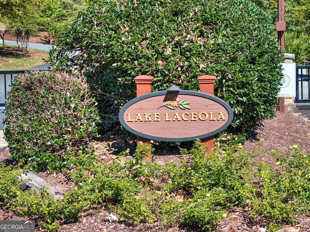 view of community sign