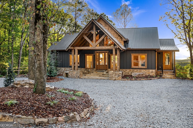 view of front of home with covered porch