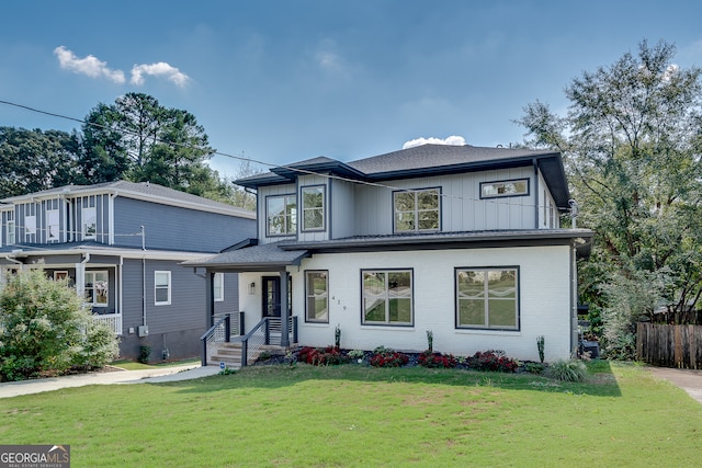 view of front of property with a front yard