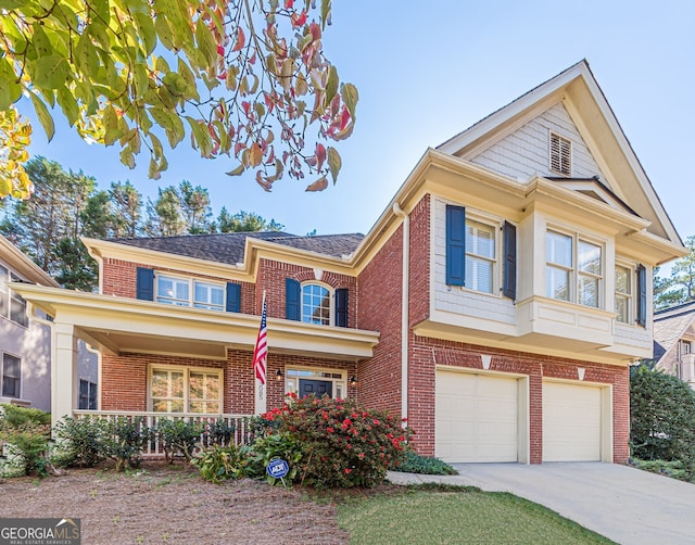 view of front of house with a garage