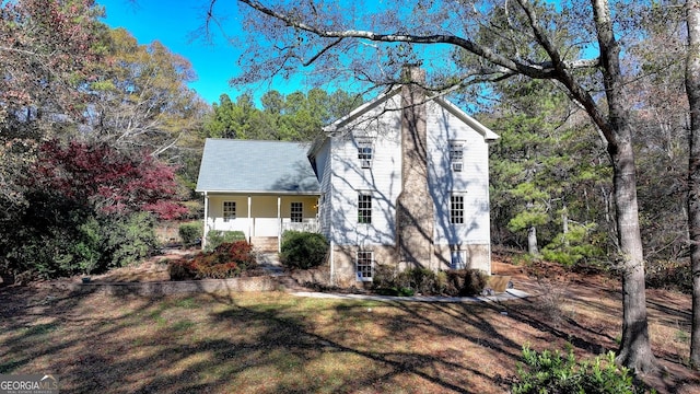 view of front facade featuring covered porch