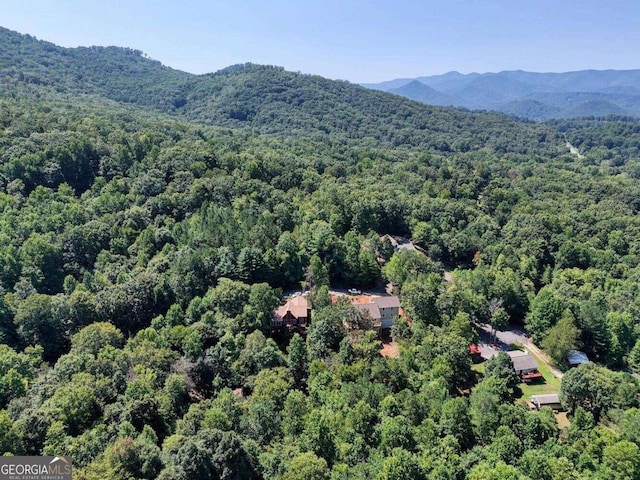 aerial view featuring a mountain view