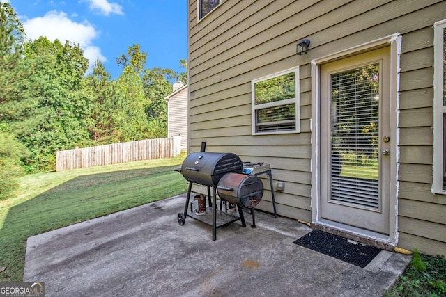 view of patio featuring area for grilling