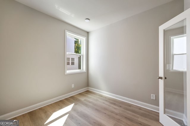 empty room featuring light hardwood / wood-style flooring