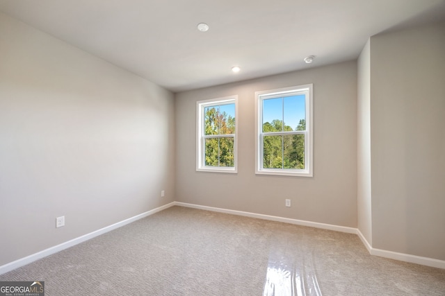 unfurnished room featuring carpet flooring