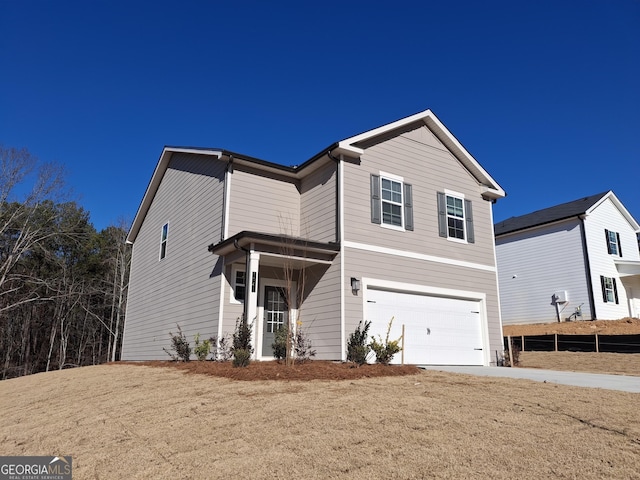 front facade featuring a garage