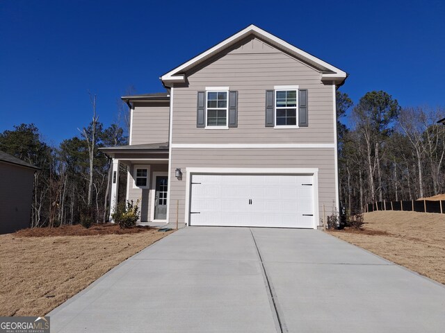 view of front property featuring a garage