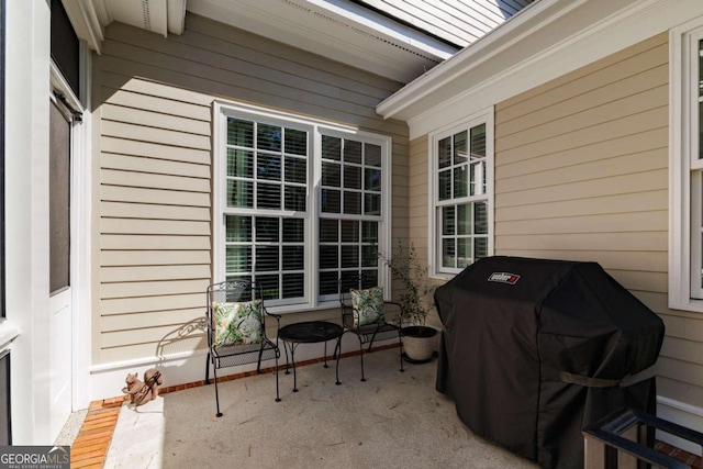 view of patio / terrace with a grill