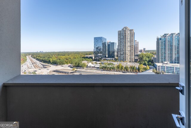 balcony featuring a view of city