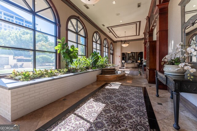 community lobby with visible vents