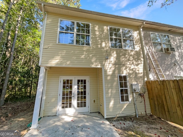 back of house featuring french doors and a patio area