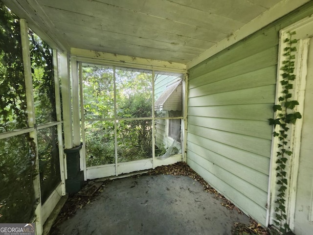 view of unfurnished sunroom