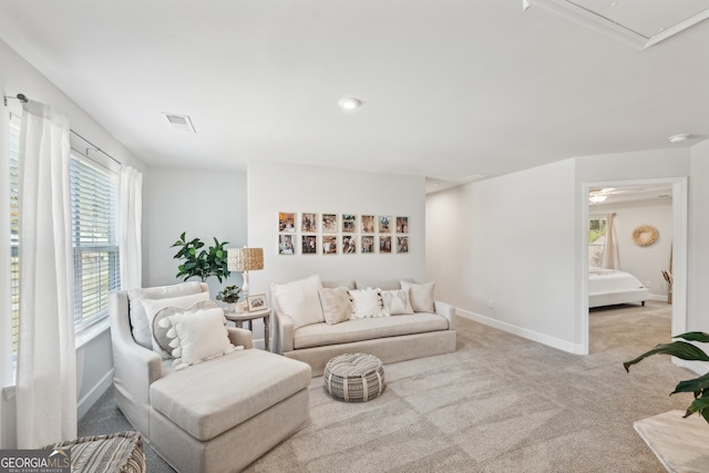 view of carpeted living room