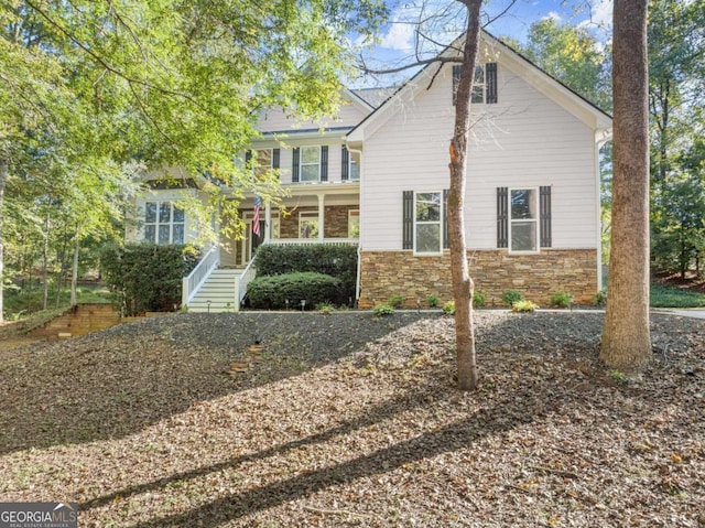 view of front of house with covered porch