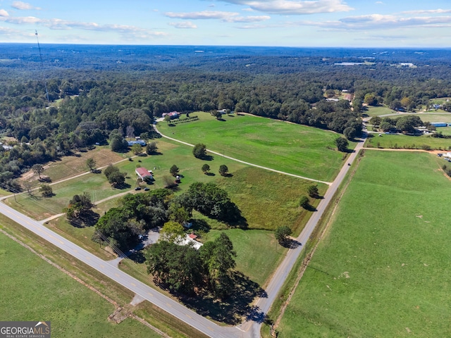 drone / aerial view with a rural view