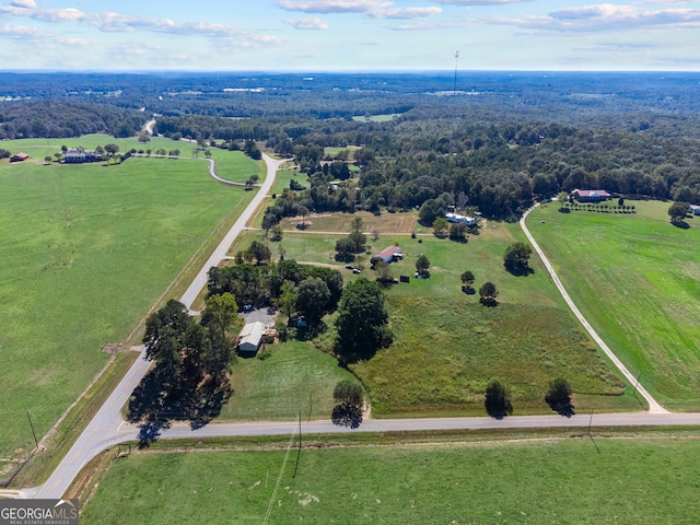 bird's eye view with a rural view