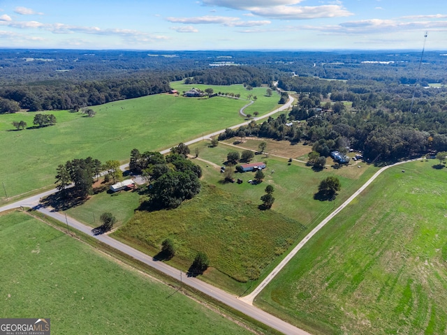 drone / aerial view featuring a rural view