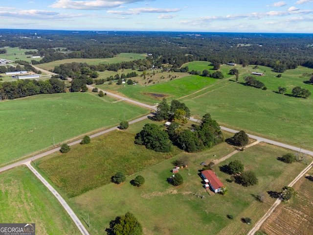 drone / aerial view featuring a rural view