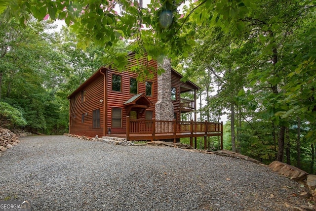 view of front of home featuring a deck