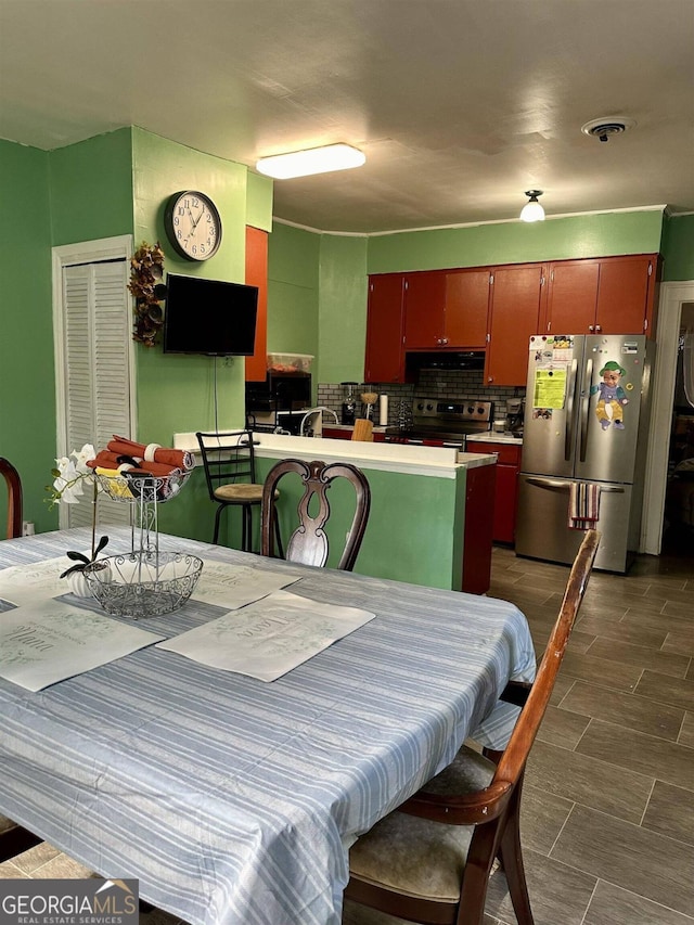 view of dining room