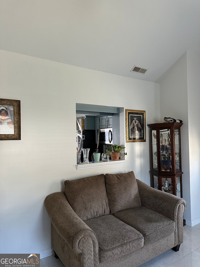 view of tiled living room