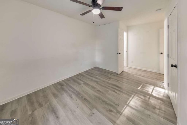 83 Sunset Ln, Newnan, GA 30263 - spare room featuring baseboards, wood finished floors, and ceiling fan