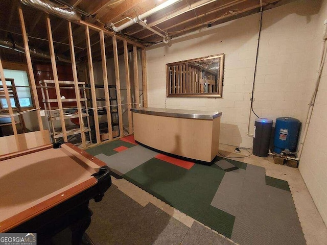 basement featuring pool table