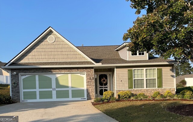 view of front of home with a garage