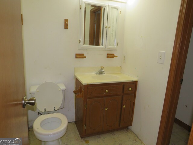 bathroom with toilet and vanity