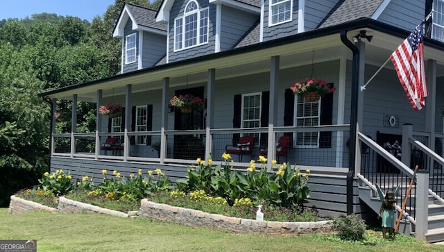 view of front of house featuring covered porch