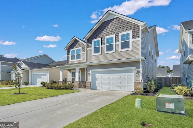 22 Allston Ln, Savannah, GA 31407 - craftsman-style house featuring brick siding, an attached garage, driveway, and fence