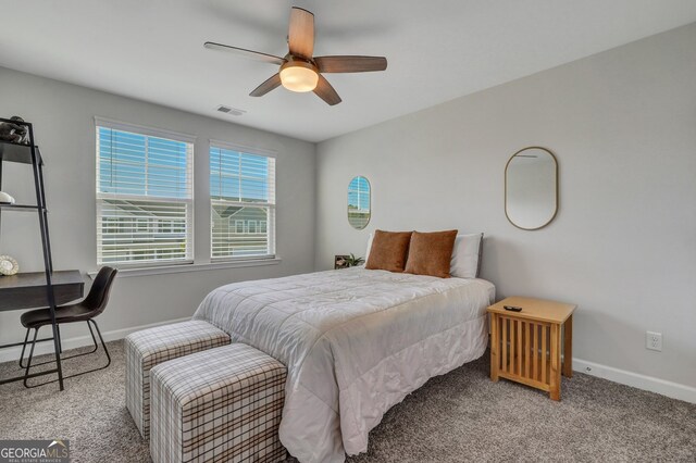 22 Allston Ln, Savannah, GA 31407 - carpeted bedroom featuring a ceiling fan, baseboards, and visible vents